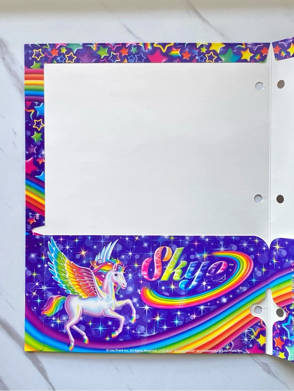 Lisa Frank Skye Pegasus glitter folder
